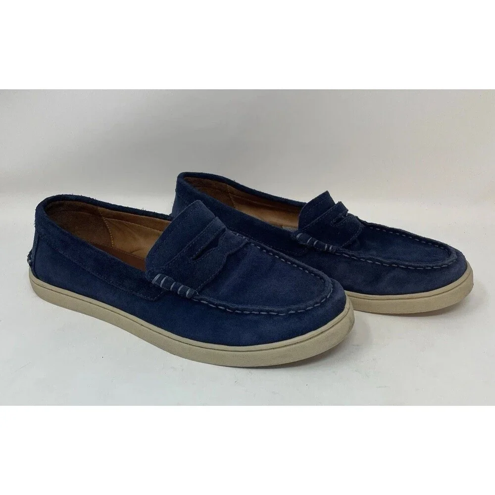Johnnie-O Mens Santa Monica Blue Suede Loafer Casual Dress Style JMFW1720 Sz 8 M